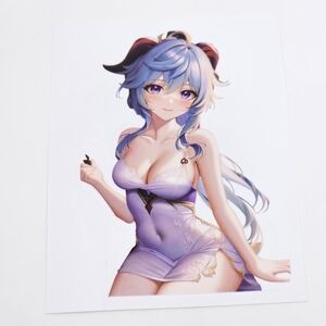 Sticker – Genshin Impact – Ganyu In A Purple Nighty – Weatherproof Vinyl NWT